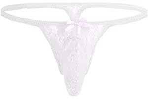 Men's Sissy Pouch Lace G-String Thongs Panties Sheer T-Back Briefs Underwear Nightwear