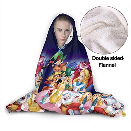 JINUNNU Hooded Blanket Cute Alice in Wonderland Throw Wearable Cuddle