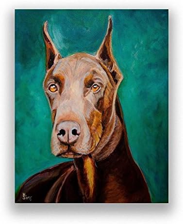 Doberman Pinscher, Dog Decor Artwork, Giclee Print, Animal Wall Art, Gift Idea, Size Mat Option