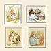 Set of 4 Beatrix Potter Print Reproductions, Unframed Peter Rabbit and Friends, Mother Collection Prints, Nursery Baby Prints, Shower Gift 8 x 10