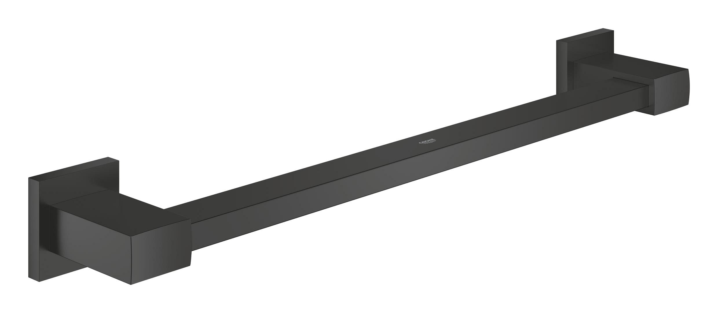 GROHE Start Cube Grip Bar – Bathroom Wall Mounted Bathtub or Shower Handle (Metal Material, Concealed Fastening, Including Screws and Dowels), Size 540 mm, Matt Black, 410952430