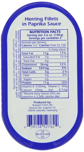 RügenFisch Herring Fillets in Paprika Sauce, 7.05 Ounce