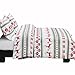 Vaulia Lightweight Microfiber Duvet Cover Set, Printed Reindeer Pattern for Christmas New Year Holidays, Red/Green - King 3-Piece Set
