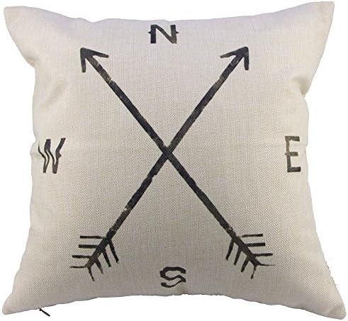 Cotton Linen Square Decorative Throw Pillow Case Cushion Cover , 18"x 18" (1, style-02)