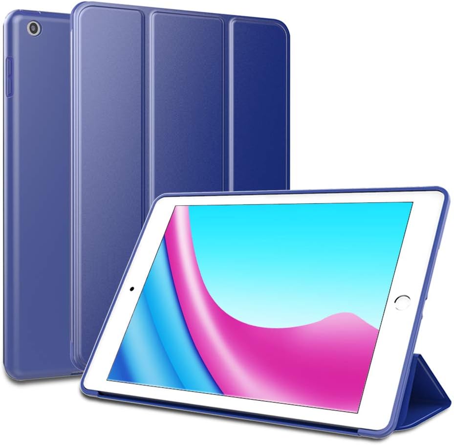 RKINC Case for Ipad Air 10.5, PU Leather Trifold Stand Slim Fit Smart Cover with Soft TPU Back Case [Auto Sleep/Wake] for Apple iPad Air 10.5 (3th Gen 2019 Model) and iPad Pro 10.5 2017(Navy Blue)