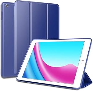 RKINC Case for Ipad Air 10.5, PU Leather Trifold Stand Slim Fit Smart Cover with Soft TPU Back Case [Auto Sleep/Wake] for Apple iPad Air 10.5 (3th Gen 2019 Model) and iPad Pro 10.5 2017(Navy Blue)