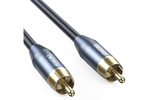 Subwoofer Cable 15 Feet, FEMOEO Digital Coaxial Audio Cable Subwoofer Wire SPDIF Single RCA Cables for SVS Sub woofer Hi-Fis 