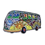 Artist Dan Morris Flower Power Hippie Peace Bus Van Car Embroidered Iron on Patch