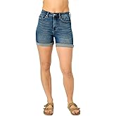 Judy Blue High Waist Tummy Control Vintage Wash Cuffed Shorts