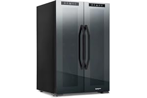 Luma Comfort Shadow Series Wine Cooler Refrigerator 12 Bottle & 39 Can Dual Temperature Zones, Freestanding Mirrored Wine and Beverage Fridge with Double-Layer Tempered Glass Door & Compressor Cooling