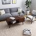 VASAGLE Retro Coffee Table, Cocktail Table, Mid-Century Modern Accent Table with Storage Shelf for Living Room, Reception, Easy Assembly, Walnut Color ULCT09BY