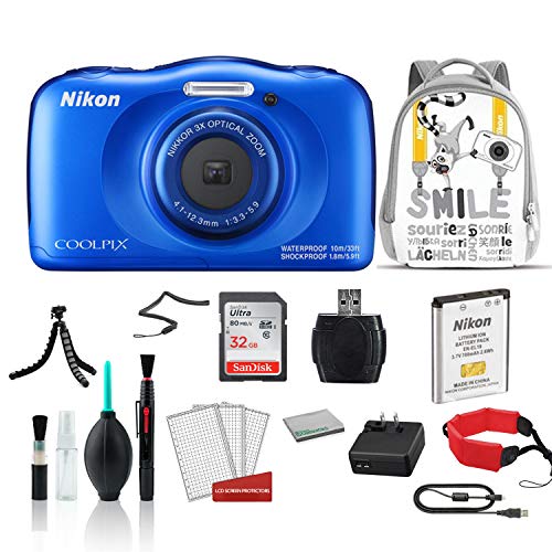 Nikon COOLPIX W100 Waterproof Rugged Digital Camera Blue Kid Friendly