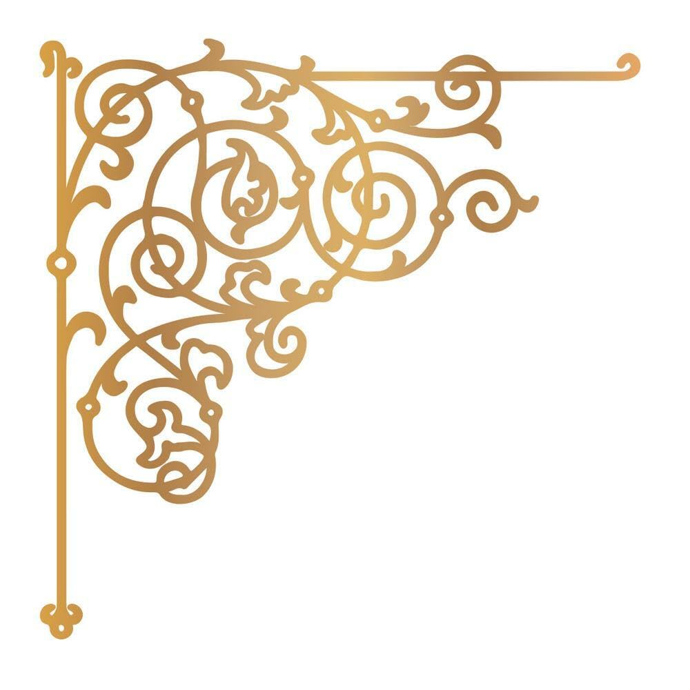 Couture Creations Mini HOTFOIL Stamp CRLN SQ CR, Curling Square Corner 2.3"X2.3", One Size