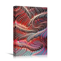 Canvas Wall Art Red Swirly Patterns Abstract Architecture & Maps Building Chic Home Office Photography - 12x18 inches