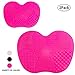 Makeup Brushes Cleaning Mat, LEOKOR Makeup Brush Cleaner Pad Set of 2 Cosmetic Brush Cleaning Mat Washing Tool with Suction Cup (Rose)