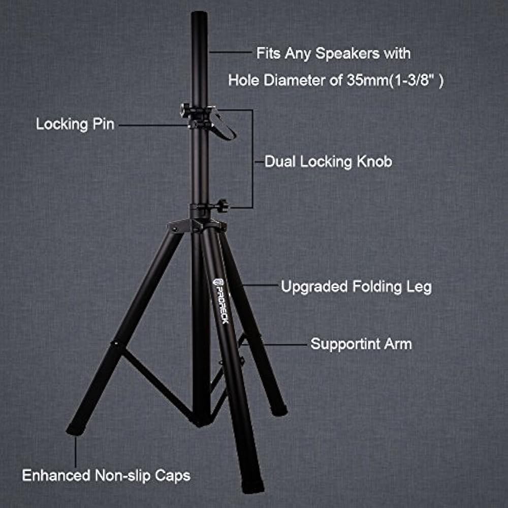 Tripod Speaker Stands Pair For Dj/PA System Adjustable Height From 4