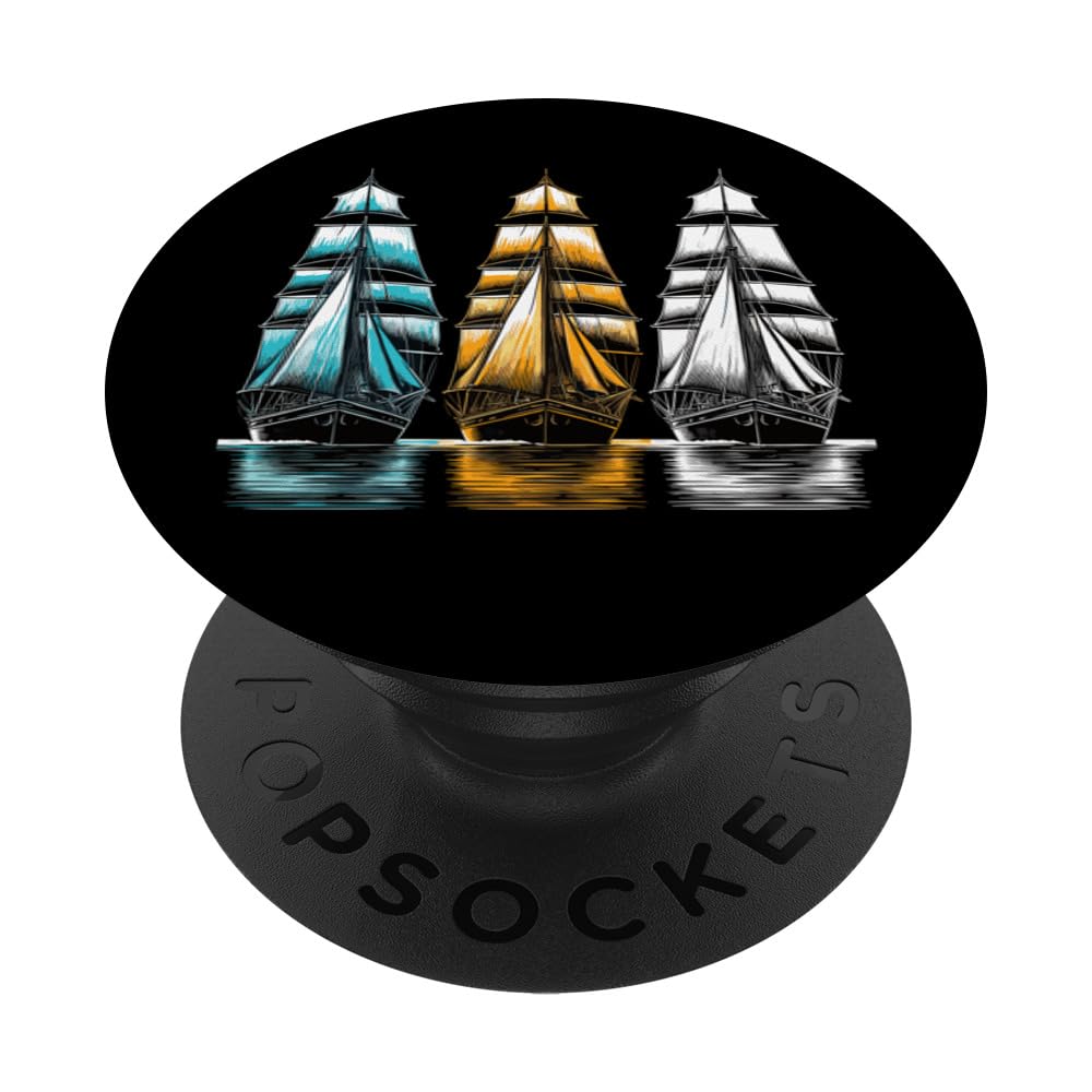 Sailing Ships s 'I saw three ships' Christmas Carol PopSockets Swappable PopGrip
