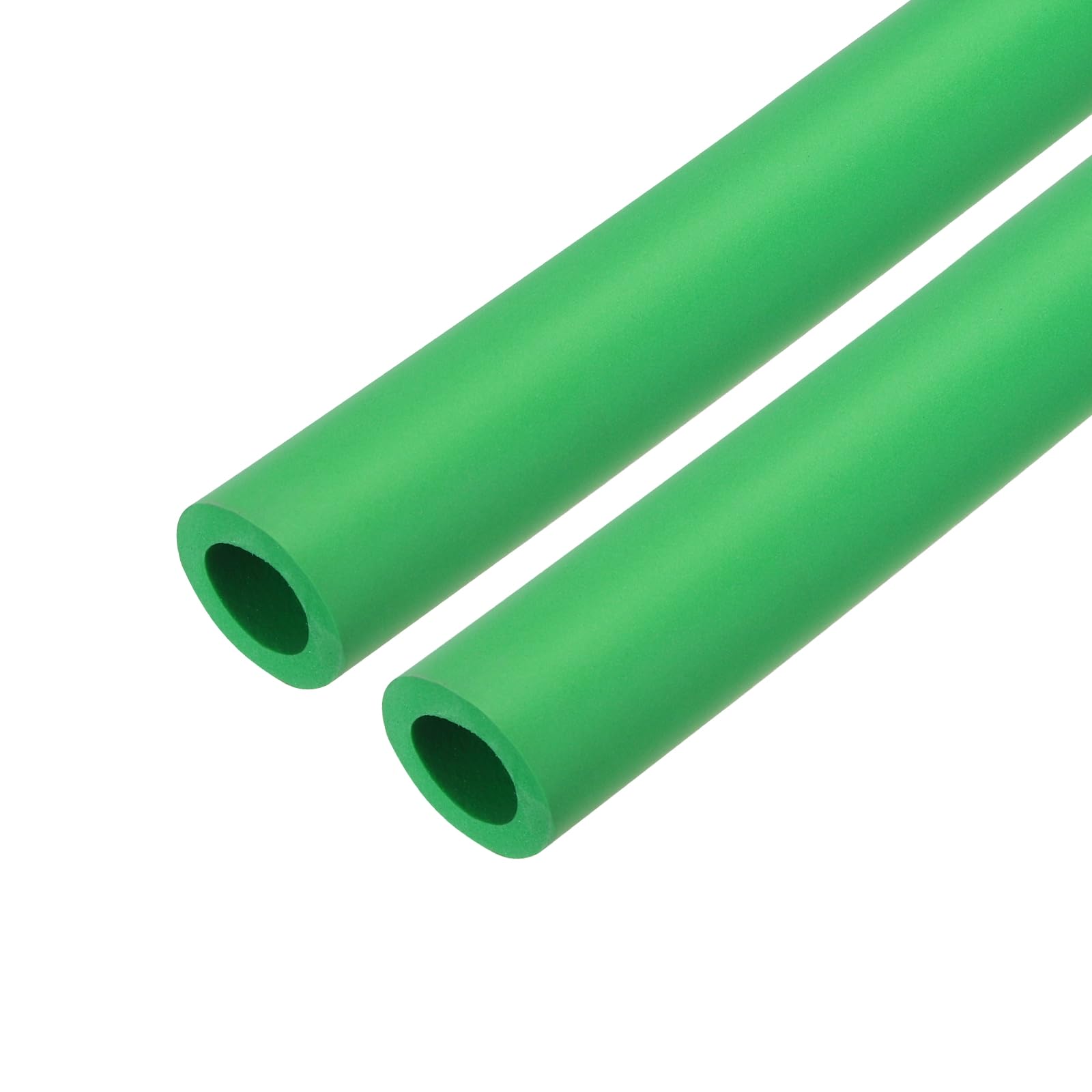 Photo 1 of uxcell 2pcs 3.3ft Pipe Insulation Tube 18mm ID 30mm OD Foam Tubing for Handle Grip Support, Green