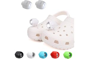 HOKETRO 2PCS Croc Lights for Shoes Croc Headlights Camping Lights Flashlights Croc Charms Accessories for Adults Novelty Shoes Light for Camping Essential, Dog Walking-White