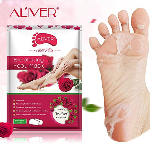Clearance Sale!UMFun Remove Dead Skin Foot Mask Peeling Cuticles Heel Feet Care Anti Aging Foot Mask (A)