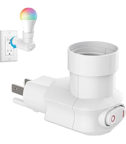 Electop E27 Socket Adapter With On/Off Switch To US Plug – Flexible Extension Lamp Bulb Holder Converter