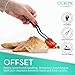 O'Creme 8 Inch Gold-Colored-Exterior Stainless Steel Precision Kitchen Culinary Offset Tweezer Tongs