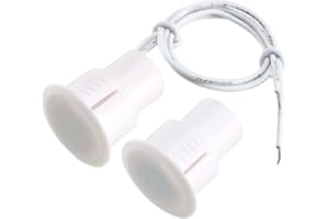 uxcell N.C. Recessed Wired Security Window Door Contact Sensor Alarm Magnetic Reed Switch White RC-36