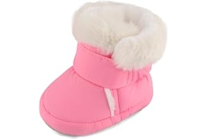 KAKU NANU Baby Booties Newborn Infant Furry Cozy Soft Slippers Socks for Boy Girl, Winter Non-Slip Crib Shoes with Warm Lining