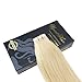 Ugeat Tape in Hair Extensions Blonde, 16 inch Invisible Tape in Human Hair Extensions #60 Platinum Blonde Glue in Natural Straight Hair Extensions Human Hair 50Grams/20Pieces