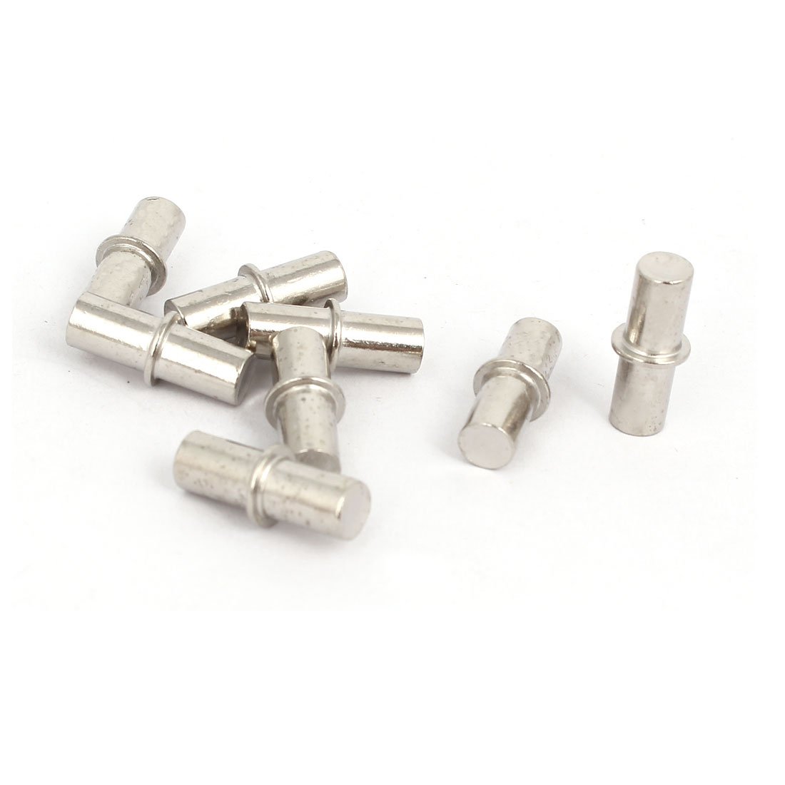 sourcingmap Cabinet Wardrobe 6mmx19mm Shelf Support Pins Studs Pegs Silver Tone 8pcs