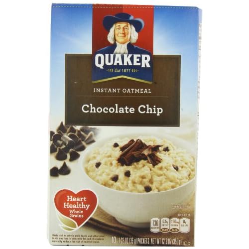 Quaker Instant Oatmeal, Chocolate Chip, 10-Count Boxes (Pack of 4) image