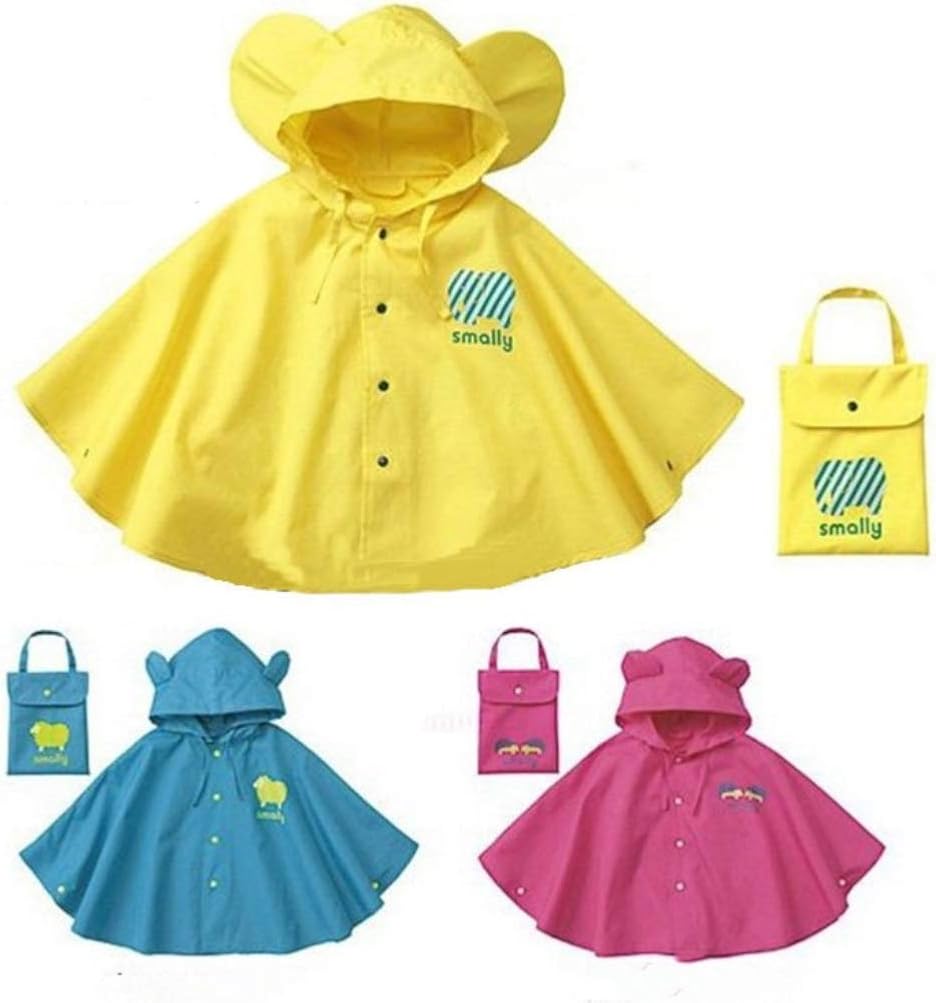dhr Kids Rain Poncho Children's CandyColored Raincoat Hooded Cape