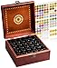 Beautiful Essential Oil Storage Box Organizer - Hold 36 5-15ml & 10ml Roller Bottles - Free Roller Bottle Opener and 192 EO Labels - Wooden Oil Case Holder