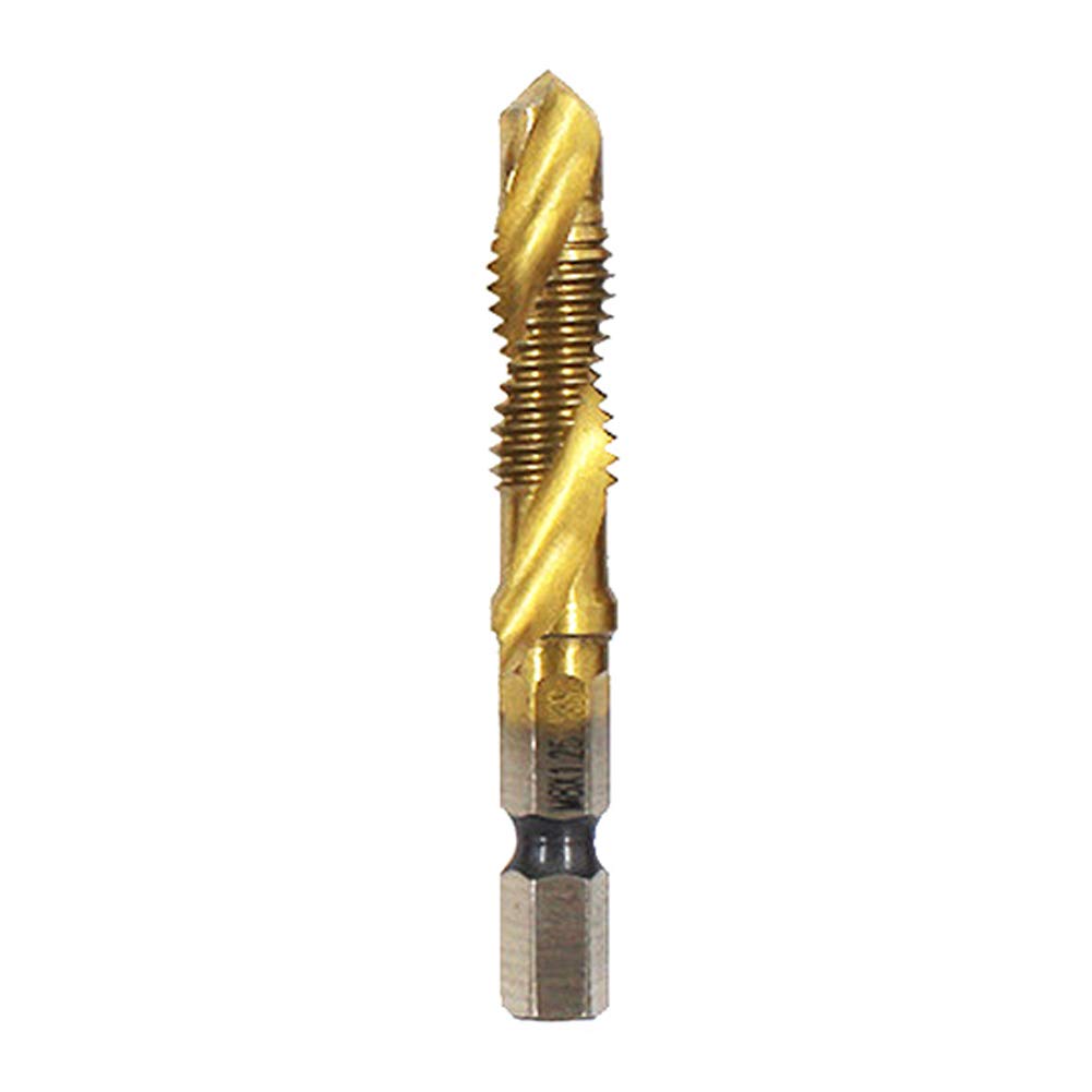 BOZONLI 1/4" Hex Shank Drill Bit HSS Hand Drill Metric Screw Thread Tap Taper Drill Bits, M8 Combination Tap Drill Bit (Titanium Coated) โ image 1