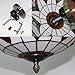 Skyweel Tiffany Style Ceiling Light Vintage Stained Glass Flush Mount Ceiling Lighting Fixtures Lamps (12 Inch W)
