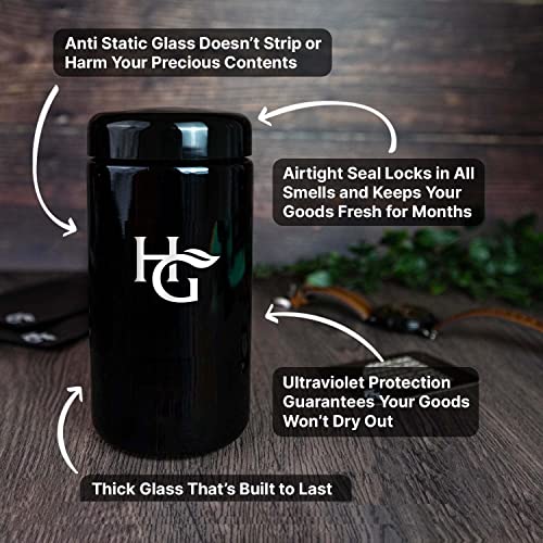 Herb Guard Airtight Jar (1 Oz) and Smell Proof Container (500 ml) Comes with Humidity Pack to