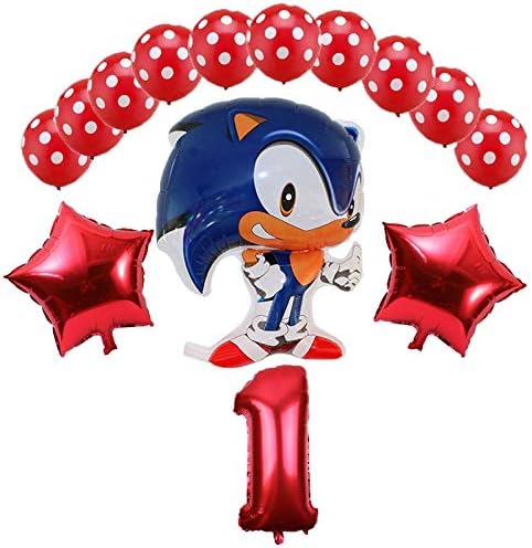 Wooden train track Sonic the Hedgehog Balloons 14pcs/lot Super Hero Game Fans Foil Balloon Boy Girl Brithday Party 32 inch number balloons decor ( Color : 1 )