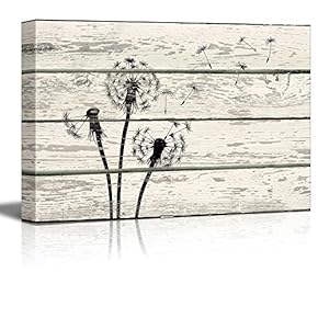 Dandelion in Wind Artwork Rustic