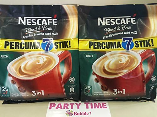 NEW! Nescafé IMPROVED 3 in 1--RICH--flavor (32 sticks in Total)-Premix Instant Coffee Offer a Relaxing Flavor But with Strong, Solid Essence and Aroma than Original Nescafe. (Rich--2 Packs)
