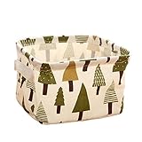 Foldable Mini Square Storage, Htgtai Natural Linen & Cotton Fabric Bins Baskets Organizers for Shelves & Desks#4