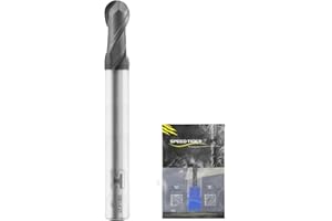SPEED TIGER Micrograin Carbide Ball Nose End Mill - 2 Flute - ISB5/16 2T (1 Piece, 5/16") - for Milling Alloy Steels, Hardened Steel, Metal – Mill Bits Sets for DIYers & Professionals