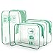 ANRUI Clear Makeup Bags, 3 Pack Quart Size Travel Bag, TSA Approved Toiletry Bag, Clear Travel Bags for Toiletries Carry on Lakeblue