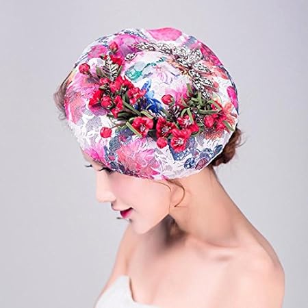 Zyqyjgf Multiple Colour Retro Big Flower Wedding Hats Handmade