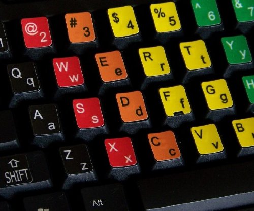 LEARNING ENGLISH COLORED KEYBOARD STICKERS (LOWER & UPPER CASE) FOR DESKTOP, LAPTOP AND NOTEBOOK