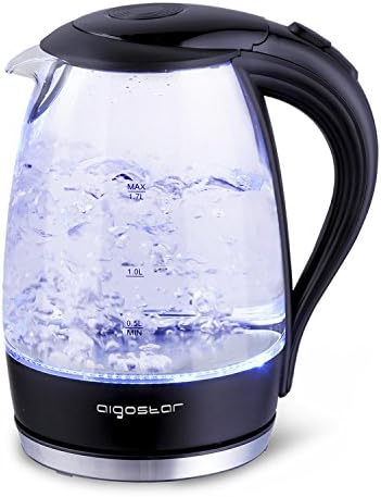 Aigostar Adam 30GOM - Bouilloire électrique en cristal avec illumination LED, capacité de 1,7 litres, puissance de 2200W, sans BPA et système de protection contre l'ébullition à sec. Design exclusif. - Cuisine A Vivre Aigostar Adam 30GOM - Bouilloire électrique en cristal avec illumination LED, capacité de 1,7 litres, puissance de 2200W, sans BPA et système de protection contre l'ébullition à sec. Design exclusif.