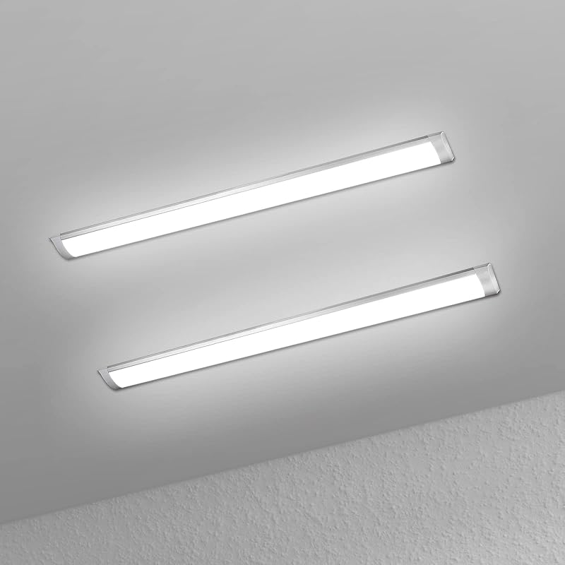 muzha 2 Pack LED Batten Lights 2FT 20W 6500K Daylight Surface Mounted