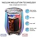 Fungun 4 Pack Stemless Wine Tumbler, 12 Oz Stainless Steel Wine Glass with Straws, Unbreakable Double Wall Cup Insulated Tumbler with Lids for Wine, Coffee, Drinks, Cocktails, Champagne(Colorful2)