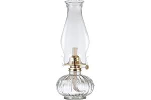 DNRVK Large Glass Kerosene Oil Lamp Lantern Vintage Oil Lamps for Indoor Use Decor Chamber Hurricane Lamp Home Lighting Clear Kerosene Lamp Lanterns…