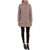 Cole Haan womens Mid Length Down Coat With Bib Front