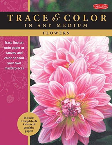 Flowers: Trace line art onto paper or canvas, and color or paint your own masterpieces (Trace & Color) Paperback – January 1, 2015